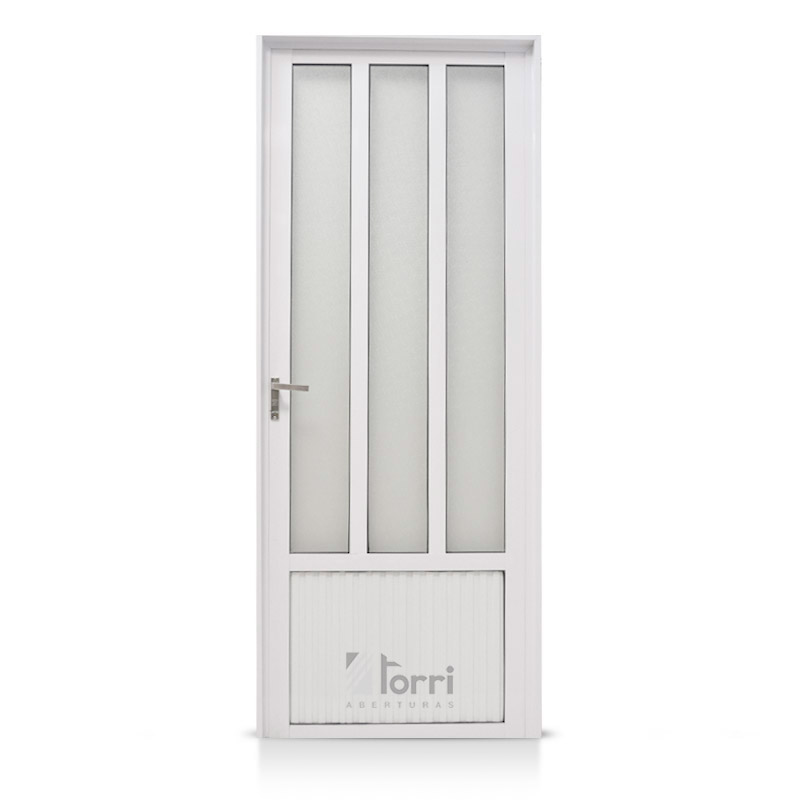 Puerta aluminio blanco Reforzada Modelo 179 de 080×200 Con Postigo