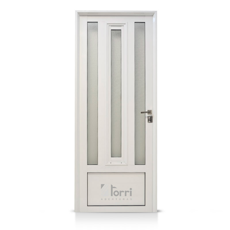 Puerta aluminio blanco Reforzada Modelo 179 de 080×200 Con Postigo –  Aberturas Torri