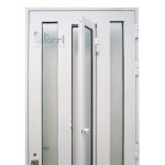 Puerta aluminio blanco Reforzada Modelo 179 de 080×200 Con Postigo