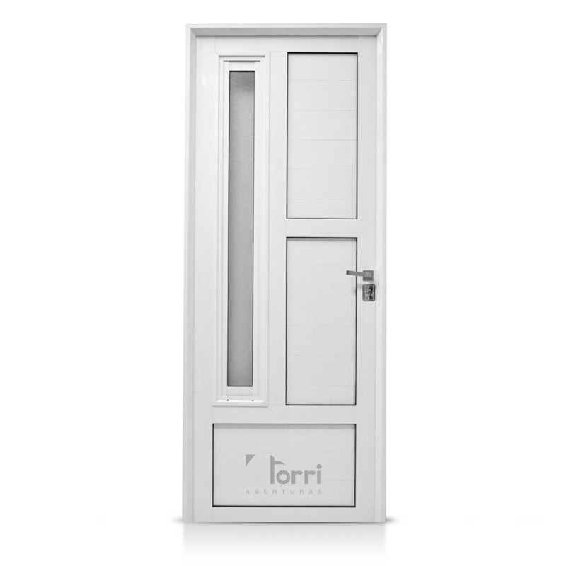 Puerta Aluminio Blanco Reforzada Modelo 215 de 080×200 Con Postigo –  Aberturas Torri