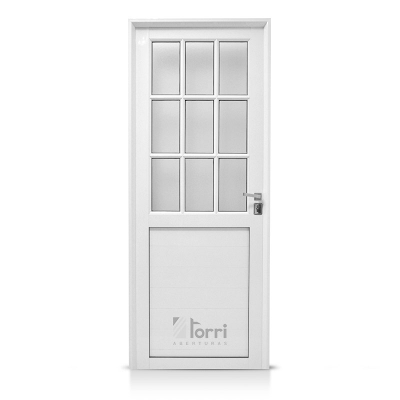 Puerta aluminio blanco Reforzada Modelo 179 de 080×200 Con Postigo –  Aberturas Torri