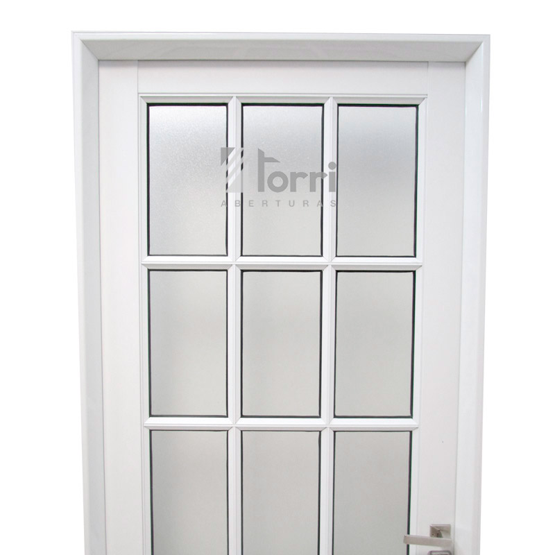 Puerta aluminio blanco Reforzada Modelo 179 de 080×200 Con Postigo