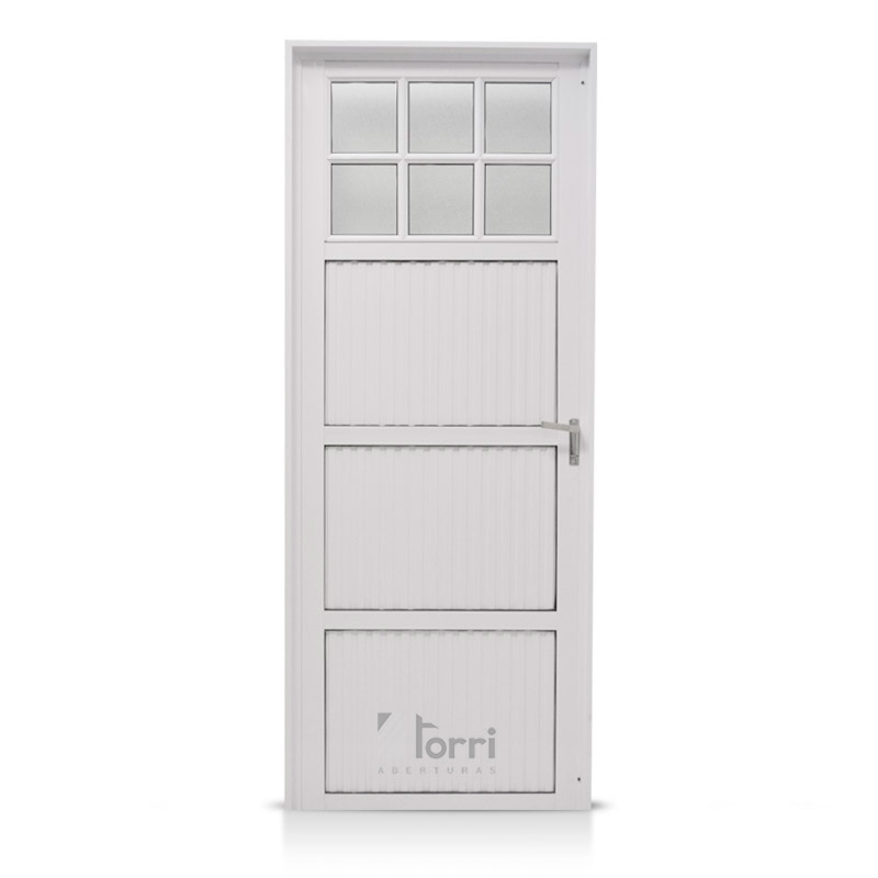 Puerta aluminio blanco Reforzada Modelo 179 de 080×200 Con Postigo –  Aberturas Torri