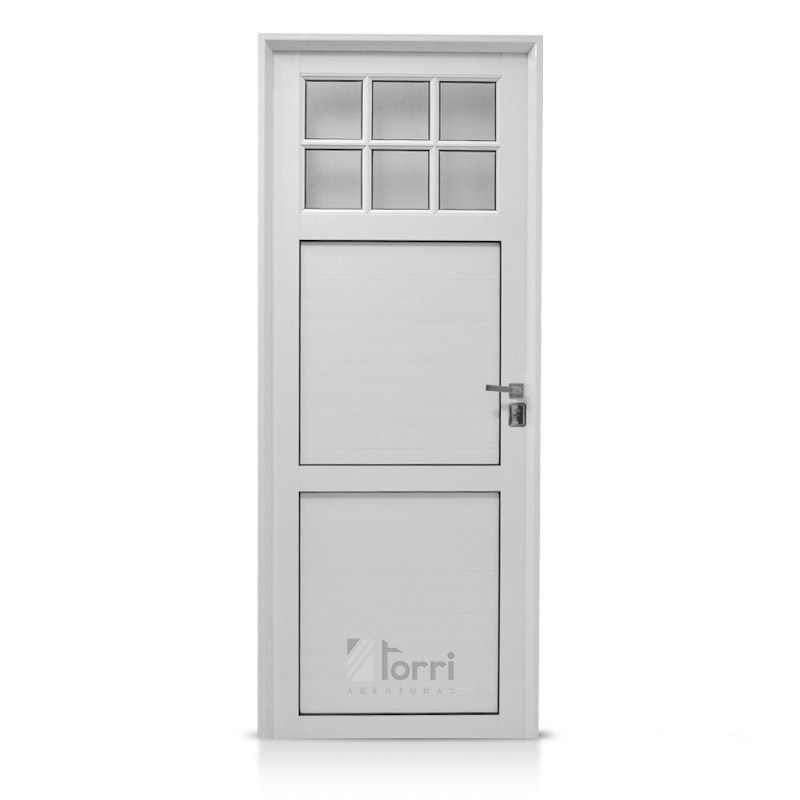 Puerta aluminio blanco Reforzada Modelo 42 de 080×200 – Aberturas Torri