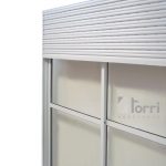 Ventana Balcón Aluminio Blanco Herrero Con Cortina PVC De 150×200