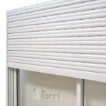 Ventana Balcón Aluminio Blanco Herrero Con Cortina PVC De 150×200