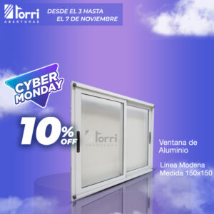 CYBERMONDAY! Ventana Aluminio Blanco Modena 150x150 Con Mosquitero