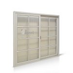 Ventana Aluminio Blanco Herrero De 150×150 Con Vidrio Repartido