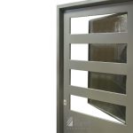 Puerta Chapa Inyectada 1/2 Vidrio Con Postigo 080×200