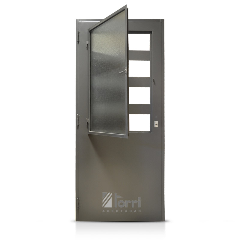 Puerta aluminio blanco Reforzada Modelo 179 de 080×200 Con Postigo –  Aberturas Torri