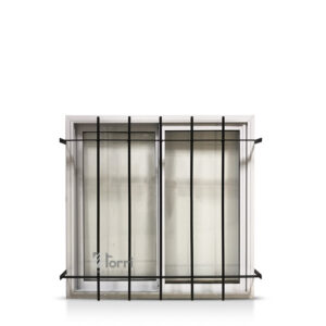 OFERTA! Ventana Aluminio Herrero Blanco 100x100 Con Reja De Hierro