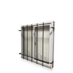 OFERTA! Ventana Aluminio Herrero Blanco 100×100 Con Reja De Hierro