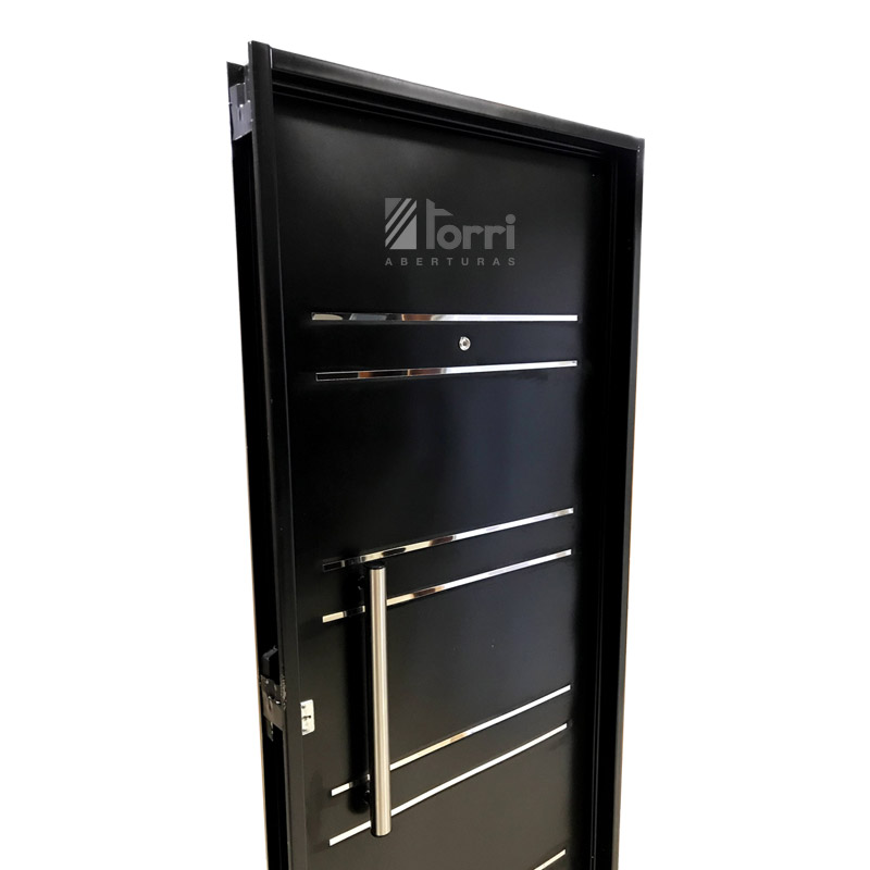 NUEVA! Puerta Chapa Inyectada Negra Ademar De 080 – Aberturas Torri