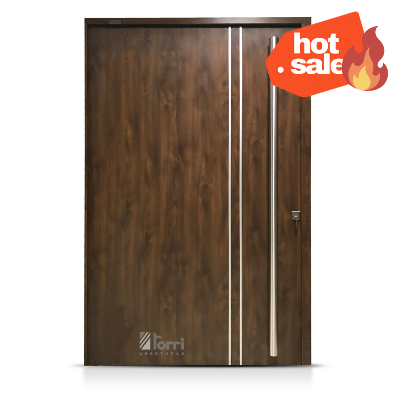 HOT SALE! 25% OFF! Puerta Pivotante Pavir Modelo 80 Foliada Caoba 120X220