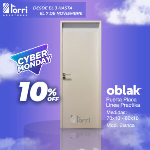 CYBERMONDAY! Puerta Placa Oblak Linea Practika Blanca 080 Muro 10