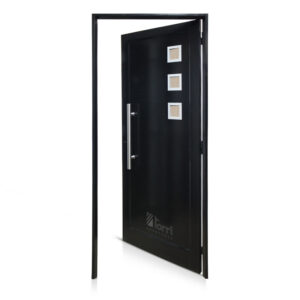 Puerta Aluminio Negro Reforzada Modelo 703 De 090x205
