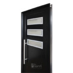 Puerta Aluminio Negra Reforzada Modelo 704 De 090×205