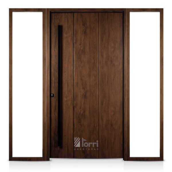 Puerta Pivotante Oblak Modelo 1325 Cedro 170x220 Con 2 Laterales