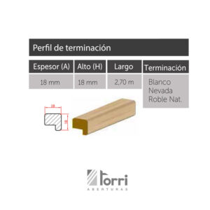 Perfil De Terminación  Oblak Deco En MDF Foliado De 2,70 Cada Tira