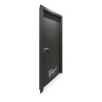 Puerta Placa Gromanti Elite Grafito Marco Madera 070 Muro 10